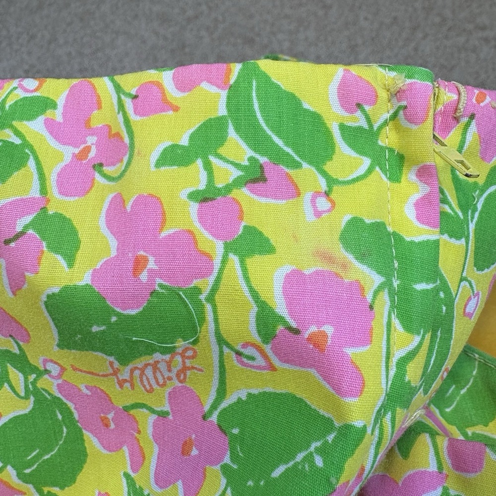 Vtg 70s Lilly Pulitzer The Lilly Floral Midi Dress Pink Sz 14 60s Cottagecore - Picture 11 of 12